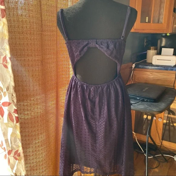 🌊 No Boundaries, Size Large (11-13), Color Navy Blue, Lace Like Dress - Picture 11 of 14